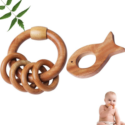 TINIGREEN FISH-RATTLE Teether(Natural)