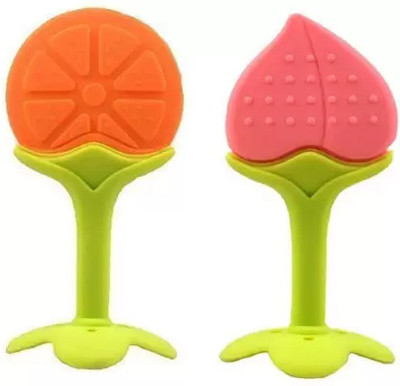SuperDaze Silicon Baby Teethers For New born with Storage Box, BPA-Free, (2 Pcs) Teether Teether(Assorted1)