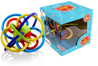 YUIOP - Looptitoy Tube Teether Toy - Soft & elastic texture - Easy grip - Baby Safe Teether(Multicolor)