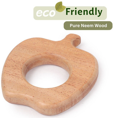 opatoys Wooden Neem Teether Apple For 0 to 24 Months Babies Teether(Natural)