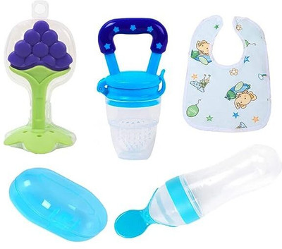 Wuxxa 5 Pieces Combo Set For Your New Born Babies Teether Teether and Feeder(Multicolor)