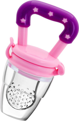 mastela Fruit/Food Feeder/Pacifier/Nibbler with Silicon Mesh in Box Packing (Pink, Pack of 1) Teether and Feeder(Pink)