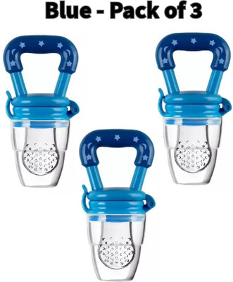 SIPRO Silicone Food/Fruit Nibbler, Soft Pacifier & Feeder Joystar | BLUE PACK OF 3 Feeder(Blue Pack of 3)