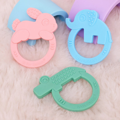 R for Rabbit Tiny Bites Zoobie Baby Teether with Soft Edges and Choke-Free Design (Pack of 3) Teether(Green, Pink, Blue)