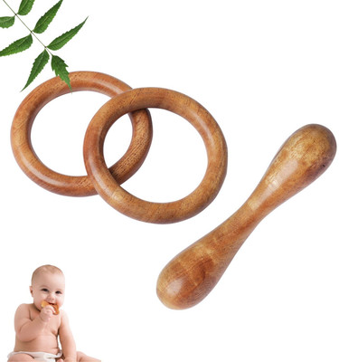 TINIGREEN 2-RING-1-DUMBBELL Teether(Natural)