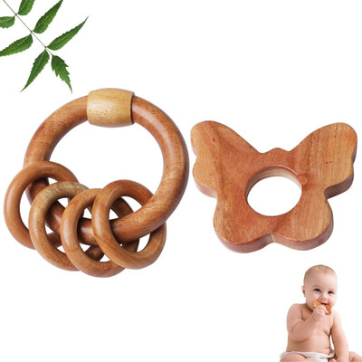 TINIGREEN BUTTERFLY-RATTLE Teether(Natural)
