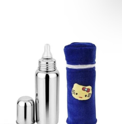 muphin trading company Stainless Steel Baby Feeding Bottle for Milk/Water Feeding-250 ml [blue] Teether and Feeder(Blue)