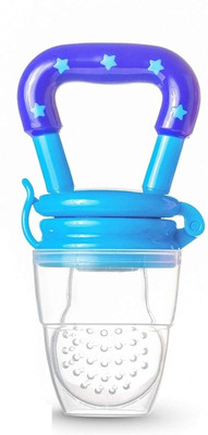 RAKIPEMH Mess-Free Baby Fruit Feeder for 6-12 Months l Happy Infant Pacifier Teether and Feeder(Transparent Silicone In White Color, Multicolor Top)