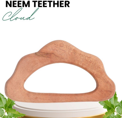 opatoys Wooden Neem Teether Cloud For 0 to 24 Months Babies Teether(Natural)