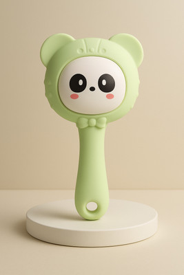 Magic Pebbles BPA Free Silicone Rattle Teether | Easy to Grip Teether for Baby 3 to 24 Months Teether(Green)