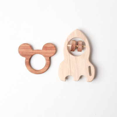 opatoys Neem Teether & Rattle Combo - Rocket Rattle & Micky Mouse Teether For Babies Teether(Natural)