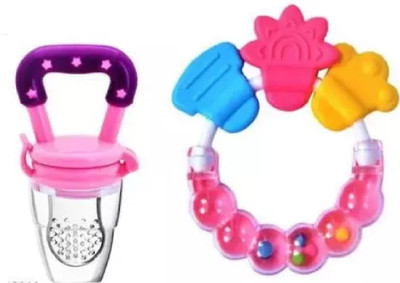 FDF PinkFeeder_PinkRingTeether Feeder(Fruits Feeder and Ring Teetheri)