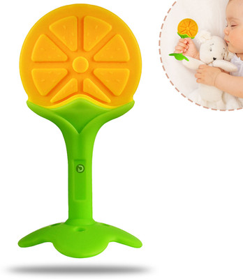 DaKos Teether,soother for Newborn Fruit Shaped,Orange Teether(Orange)