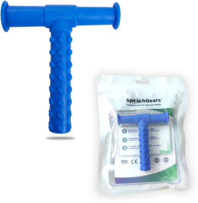 SpeechGears Oro-Tube Blue Dotted A chewing tube for Speech Feeding and Sensory Integration Teether(Blue)