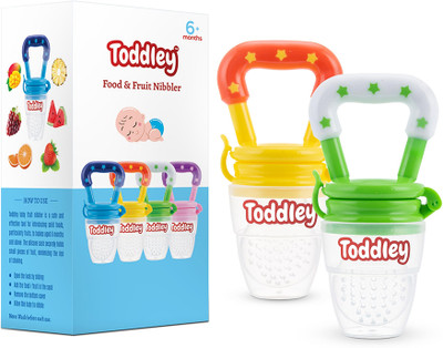 smilykid Silicone Food & Fruit Nibbler,Soft Pacifier Feeder Teether and Feeder(Green , Yellow)
