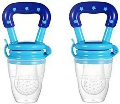 Smileshake Baby Pacifier Food Feeder Silicone Nibbler Feeding Nipple, Set of 2 Feeder(Blue, Pack of 2)