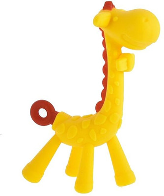 BADAL KIDZ Baby Silicone Giraffe Shape BPA Free Flexible Teether for Teething Teether and Feeder(Yellow)