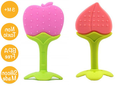 smilykid New_Nibbler Soother79 Teether(Peach & Apple)