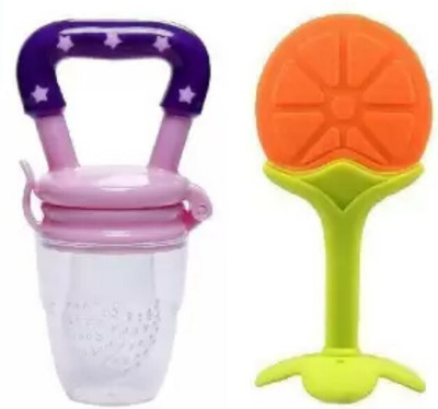 SARKI BABY TEETHER NATURAL FRUIT FLAVOUR 1 PIECES & 1 PIECE NIBBLER Teether and Feeder Teether and Feeder(Multicolor)