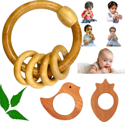 Aditya Creation Non-Toxic Teething Toy for Infants and Antibacterial Teether and Feeder(Beize)