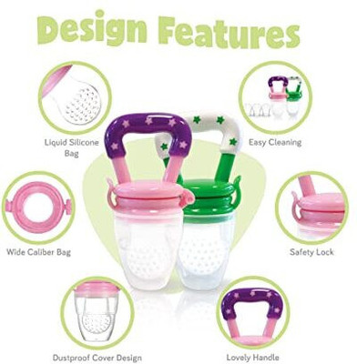 YOS TRENDZ Baby Feeding Teether and Feeder Teether 6381 Teether and Feeder(Pink, Green)