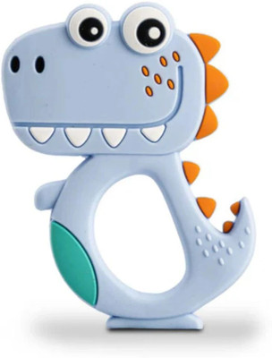 mshine Silicone Dinosaur Baby Teether | BPA-Free Soft Chew Toy | Safe Teething Relief Teether(Multicolor)