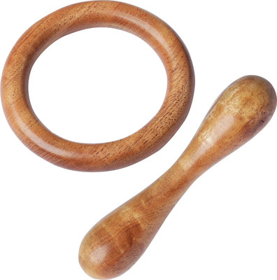 TINIGREEN Neem Wood Teethers for Baby Set of 2 | for 3 Months Baby | One Ring One Dumbbell Teether(Natural)
