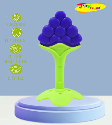 Joy Buzz Baby Fruit Shape Silicone Teethers FDA-Approved Soft Silicone BPA Free Teether(Blue)