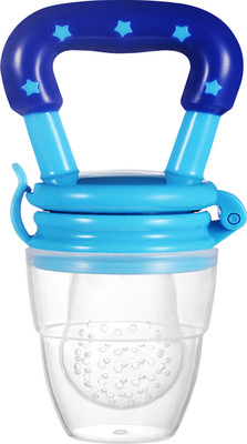 Jingle Kids Silicone Baby Soother I Fruit Nibbler | Silicone Baby Food Soother | Fruit Vegetables Teething Feeder Teether and Feeder(BLUE - PRINT)