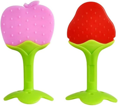 FUSION FLY Baby Teether Silicone Teether for 6 to 12 Months Baby Free Teether and Feeder Teether(Multicolor)