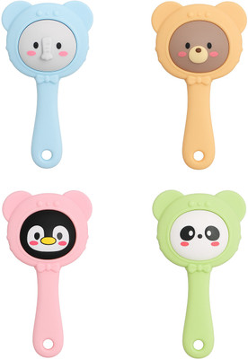 PIKIPOO Silicone Baby Teether (Multicolor Bear-Shaped, BPA-Free, 3–12 Months) Teether(Multicolor)