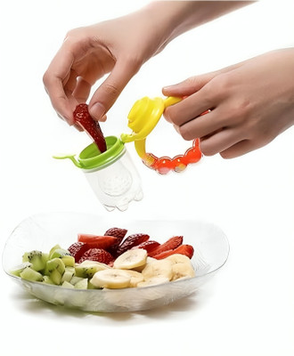 Profecto BABY FRUIT NIBBLER/RATTLE NIBBLER| BPA FREE FOOD GRADE SILICONE FOR BABIES Teether and Feeder(Multicolor)
