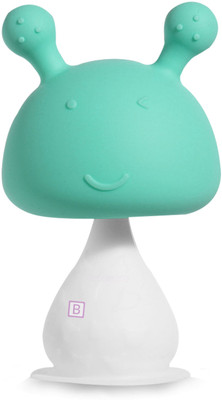 Bembika Baby Teether Toys Rattle Mushroom Shape, Baby Teether Silicone (Cyan). Teether(Dark Blue)