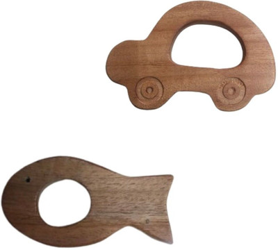 Naari Mart Neem Wooden Teether Combo For Kids First Toy Teether(Brown)