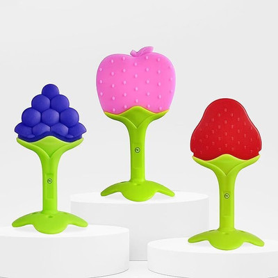 K3NTERPRISES Fruits Shaped Teether Soother for New Born Baby 04 Teether(GRAPES)