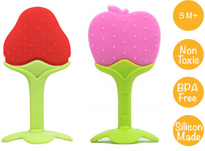 YOS TRENDZ Baby Feeding Teether and Feeder Teether 6198 Teether(Strawberry & Apple)