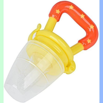 Babylib Silicone Food/Fruit Nibbler with Extra Mesh, Soft Pacifier & feeder Feeder Feeder(Orange)