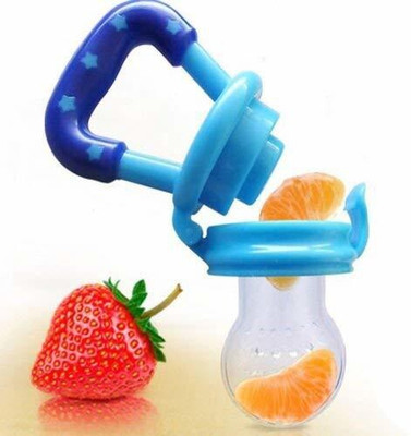 K3NTERPRISES Silicone Fruit Shape Teether for Baby Bpa Free Nipple Food Nibbler Teether and Feeder(Multicolor)