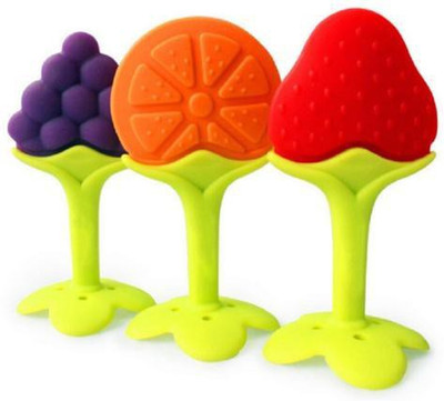 kli Fruit Shape Teether Pack Of 3 Teether(Red , Purple n Orange)
