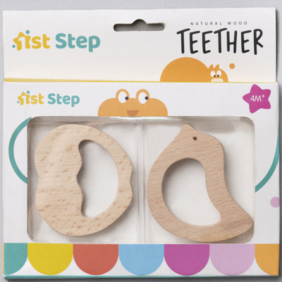 1st Step Teether Made Of Natural Wood With No Sharp Edges Teether(Brown)