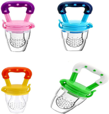 granny cares Nipple Baby Pacifier Soft and Safe Soother Teether for Newborn Babies 0-6 Months Teether and Feeder(Pink, Blue, Green, Yellow)