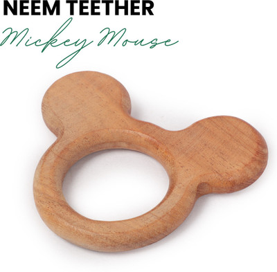 opatoys Wooden Micky Mouse Neem Teether(Wooden color)