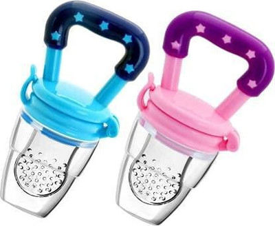 smilykid Silicone Baby Fresh Fruit Food Feeder/Pacifier Feeder Nibbler (Multicolor) Teether and Feeder(Pack of 2 Pink)