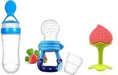 URbani Trading Silicon Fruit Nibbler Teether for Newborn Spoon Feeder Teether and Feeder(Multicolor)