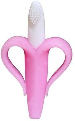 Chicbunny Baby Silicon Training Toothbrush Teether Teether(Pink)