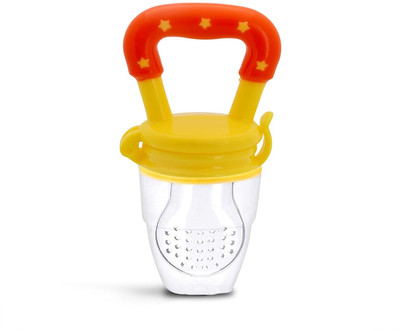 muphin trading company Silicone Fruit Feeder Nibbler with Extra Mesh for Baby 6 to 12 Months, Infant Teether and Feeder(Yellow)