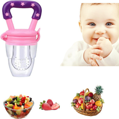 SHISHI SHISHI7448Silicone Fruit Teether for Baby Teether and Feeder(Pink)