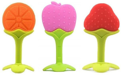 Chicbunny 3pcs Silicone BPA Free Fruit Shape Teethers for Baby/Infants Teether(Multicolor)
