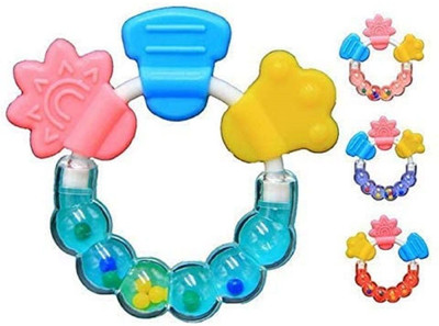 smilykid Silicone Teether Rattel Toys for Baby 6-12 Months, Soft Silicone BPA Free Teether(Multicolor)