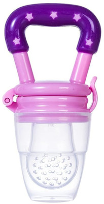 RAKIPEMH Safe & BPA-Free Baby Teething Fruit Feeder l Tiny Infant Nibbler Teether and Feeder(Transparent Silicone In White Color, Multicolor Top)